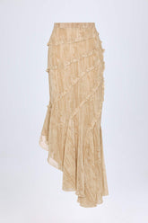 Asymmetric Ruffle Maxi Skirt