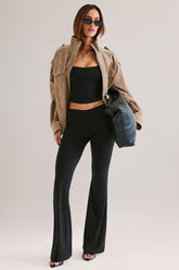 Flared Trousers with Elastic Waist