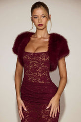 Faux Fur Bolero Short Sleeve Cropped