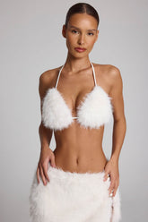 Faux Fur Triangle Bralette