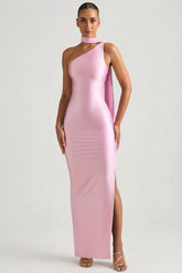 Asymmetric Scarf Detail Maxi Dress