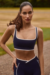 Contrast Square Neck Sports Bra