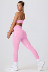 Soft Pink Active Leggings with Heart Details