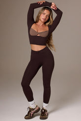 Ruched Leggings in Espresso