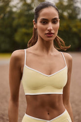 Sweetheart Neck Sports Bra in Soft Yellow