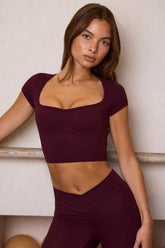 Burgundy Sweetheart Crop Top