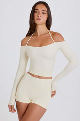 Soft Halterneck Off Shoulder Top