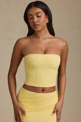 Ruched Strapless Lace Top
