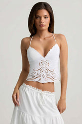 Cutwork Backless Cotton Camisole Top