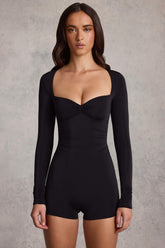 Ruched Long Sleeve Playsuit