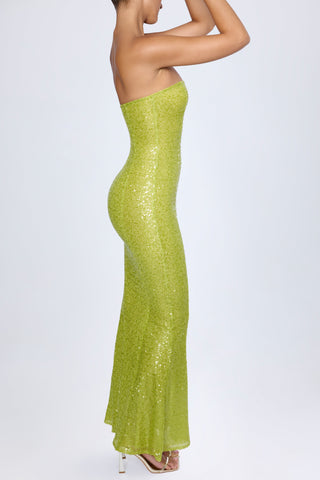 Embellished Crochet Fishtail Maxi Dress