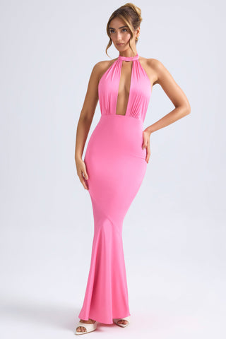 Plunging Halterneck Fishtail Gown