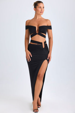 Asymmetric Cut Out Maxi Skirt