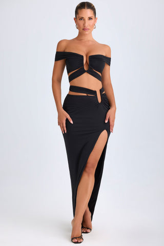 Asymmetric Cut Out Maxi Skirt