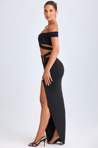 Asymmetric Cut Out Maxi Skirt