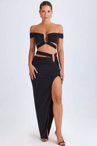 Asymmetric Cut Out Maxi Skirt