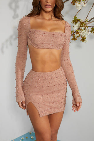 High Waist Thigh Split Mini Skirt