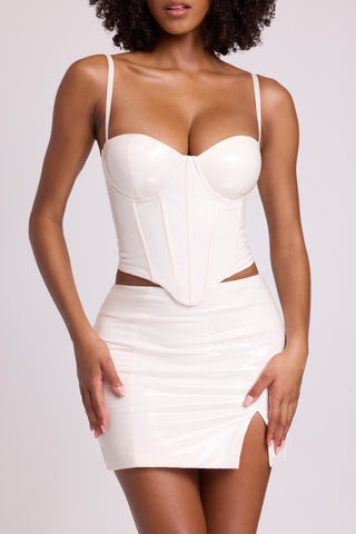 Shiny Vinyl Corset Crop Top