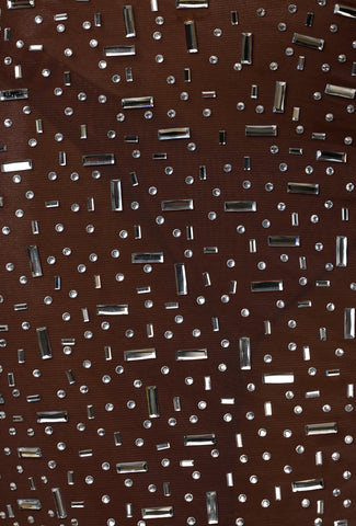 Sheer Embellished Mini Skirt