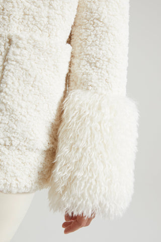 Cozy Shearling Coat with Fur Collar