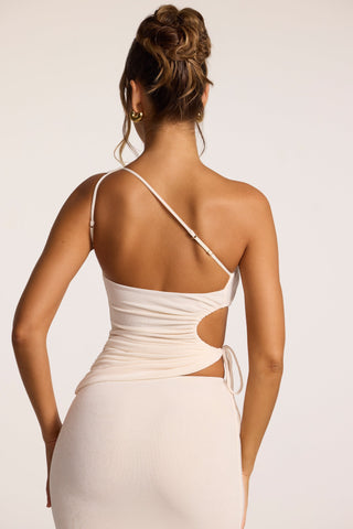 One Shoulder Ruched Cut Out Top