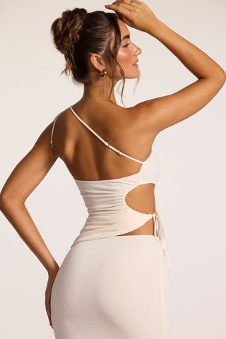 One Shoulder Ruched Cut Out Top