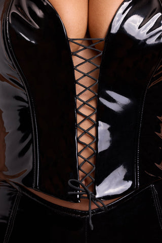 Vinyl Halter Corset Top