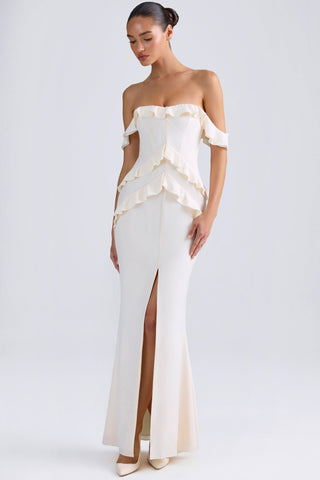 Off Shoulder Ruffle Gown