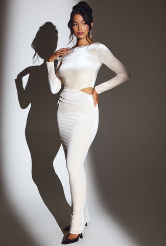 Velvet Cut Out Maxi Dress