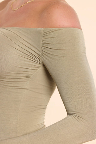 Off Shoulder Long Sleeve Maxi Dress