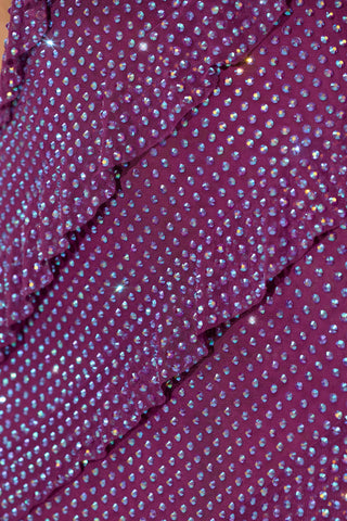 Embellished Strapless Ruffle Maxi Dress