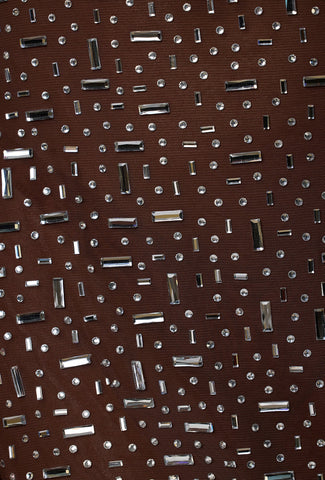 Sheer Embellished Mini Dress