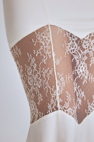 Lace Panel Fishtail Maxi Skirt