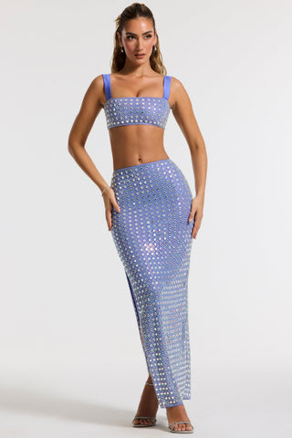 Embellished Mesh Gown Skirt