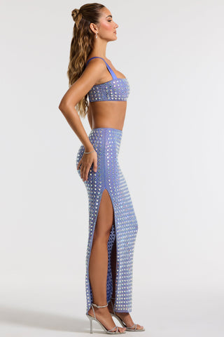 Embellished Mesh Gown Skirt