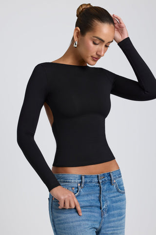 High Neck Open Back Top