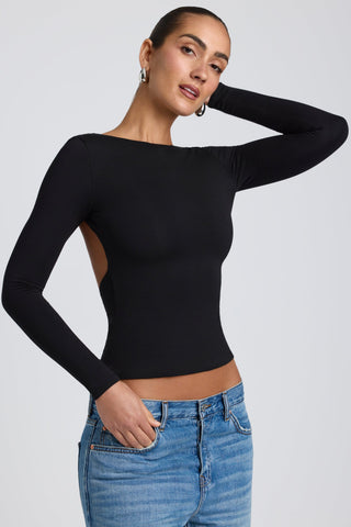 High Neck Open Back Top