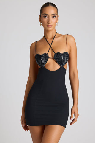 Embellished Heart Cup Mini Dress