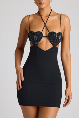 Embellished Heart Cup Mini Dress