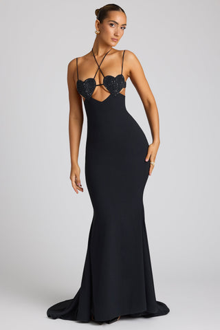 Embellished Heart Cup Evening Gown