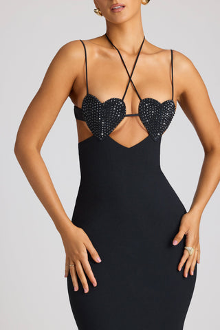 Embellished Heart Cup Evening Gown