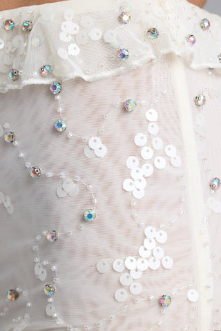 Ruffle Embellished Mesh Shorts