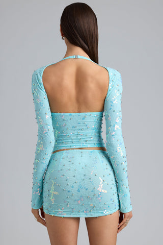 Crystal Embellished Halter Top