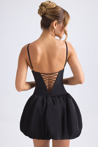 Lace Up Bubble Hem Corset Dress