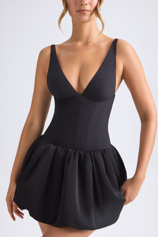 Lace Up Bubble Hem Corset Dress