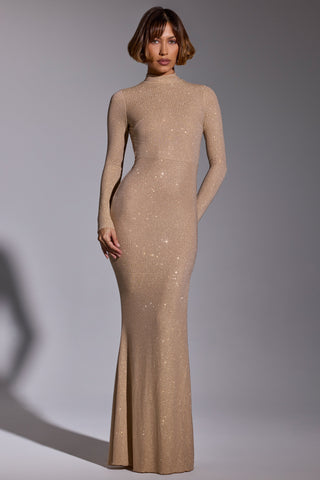 Embellished Gold Evening Gown