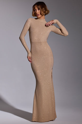 Embellished Gold Evening Gown