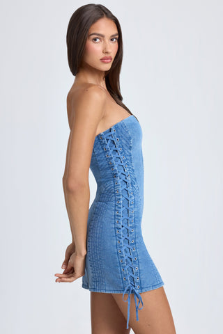 Quilted Denim Mini Dress