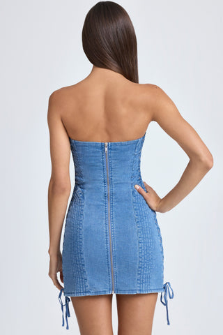 Quilted Denim Mini Dress