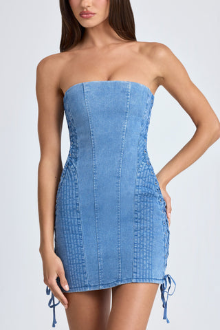 Quilted Denim Mini Dress